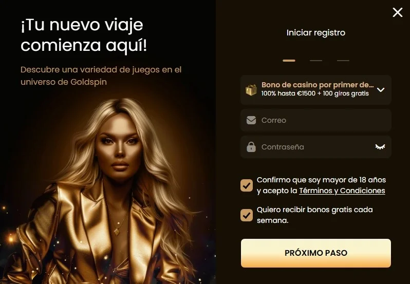 Goldspin Casino registro